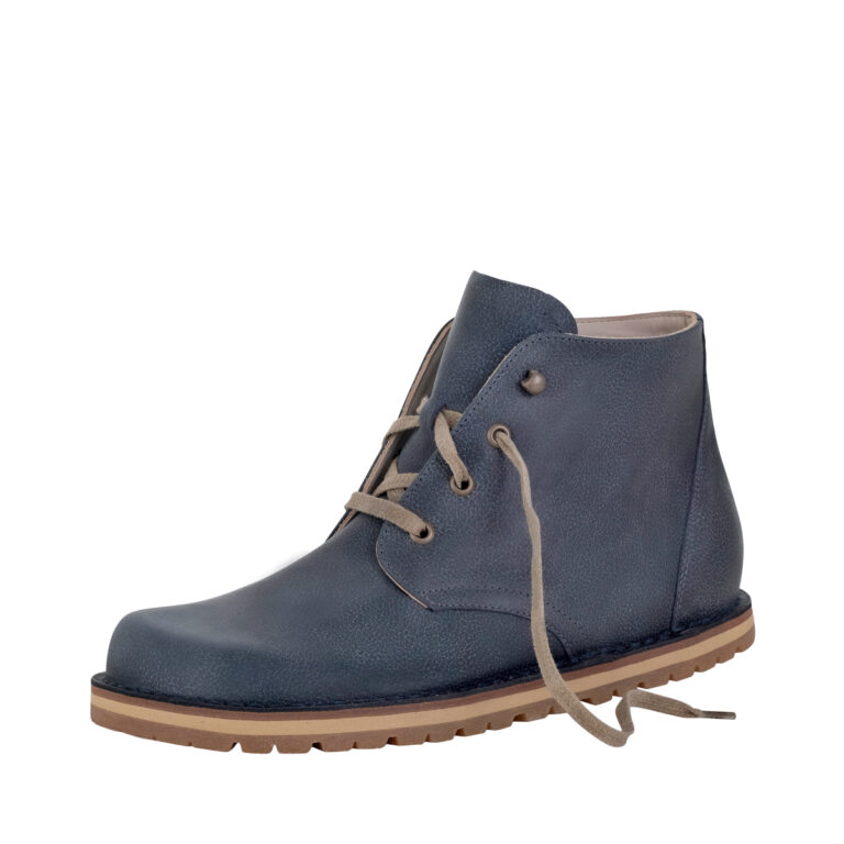 blauer niedriger Stiefel