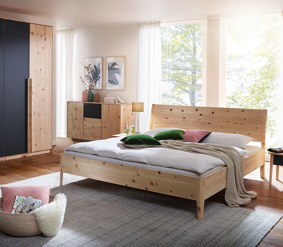 die holzschmiede: Massivholzbett Mia Schlafzimmer aus hellem Holz